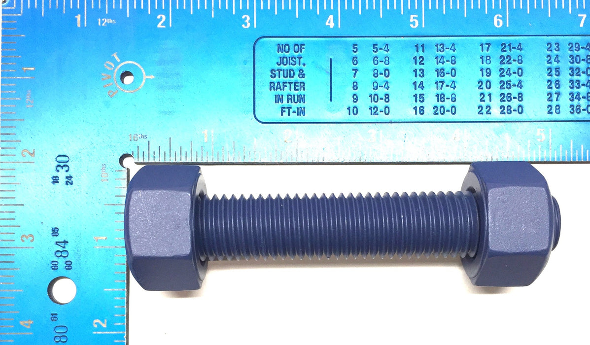 Technip 3/4 x 110mm Xylan Blue PTFE B7 Stud(1) with 2H Nut(2) [Lot of 5] NOS