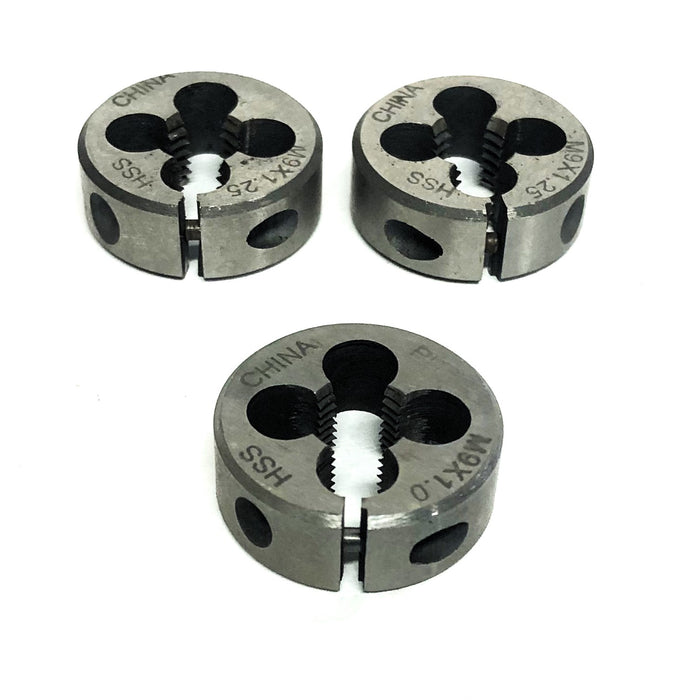 Unbranded M9X1.0, M9X1.25 HSS Round Die M9 [Lot of 3] NOS