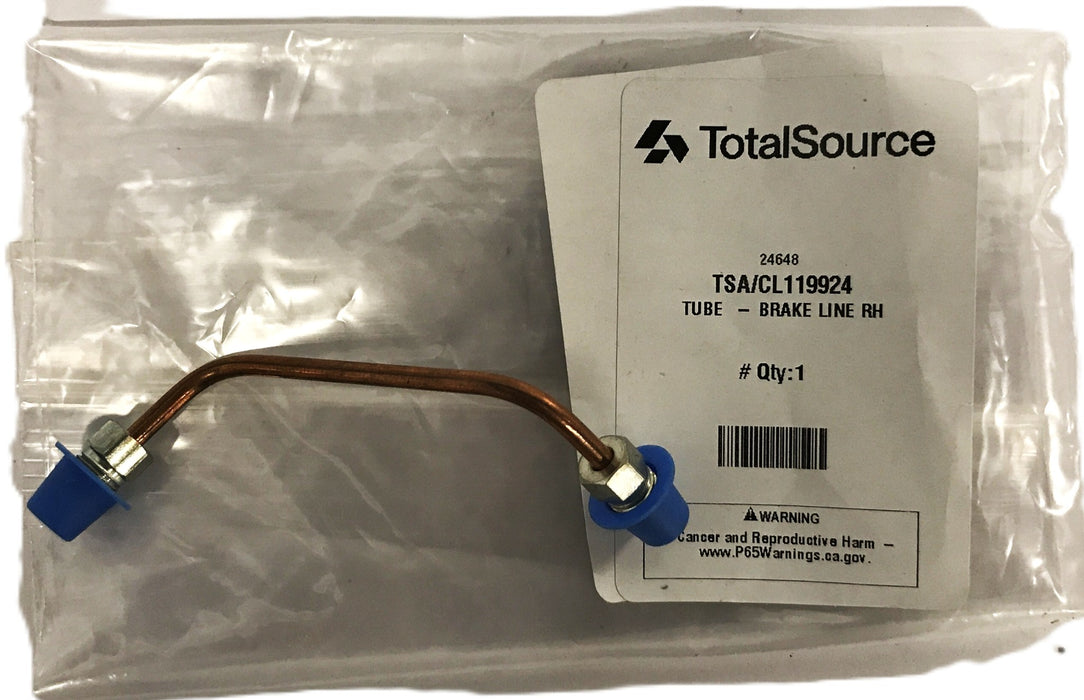 Total Source Forklift Clark Right Hand Brake Line Tube CL119924 [Lot of 2] NOS