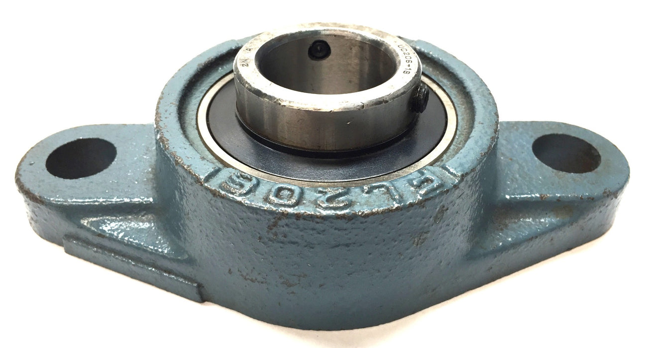 Asahi 2-Bolt Pillow Block Bearing Assembly w/o Zerk Fitting FL206 (UC206-18) NOS