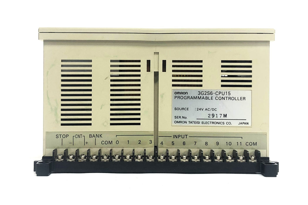 Omron Sysmac S6 24VAC/DC Programmable Controller W/Memory Input 3G2S6-CPU15 USED