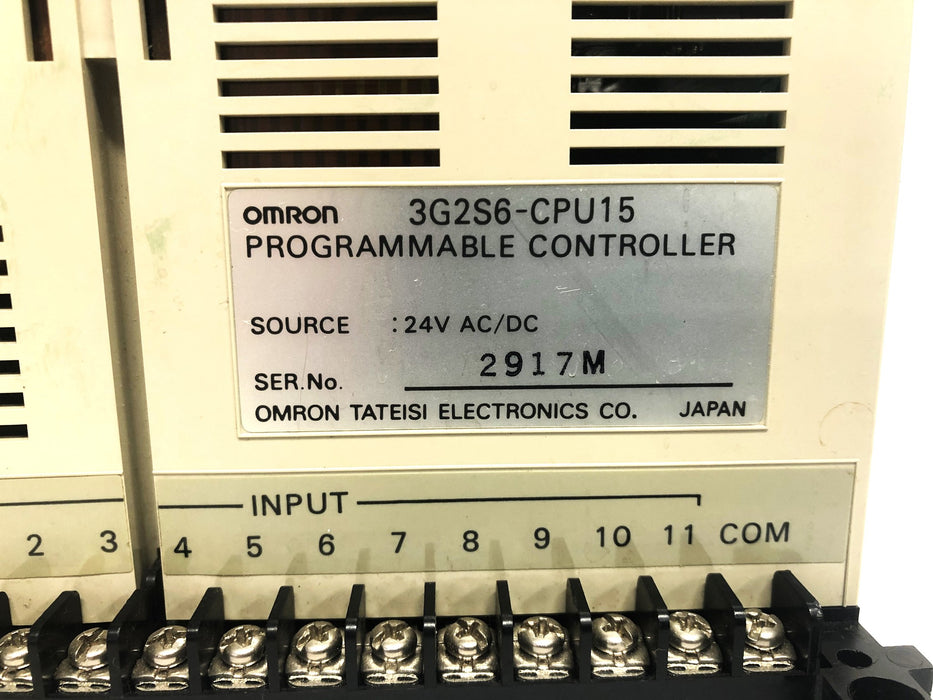 Omron Sysmac S6 24VAC/DC Programmable Controller W/Memory Input 3G2S6-CPU15 USED