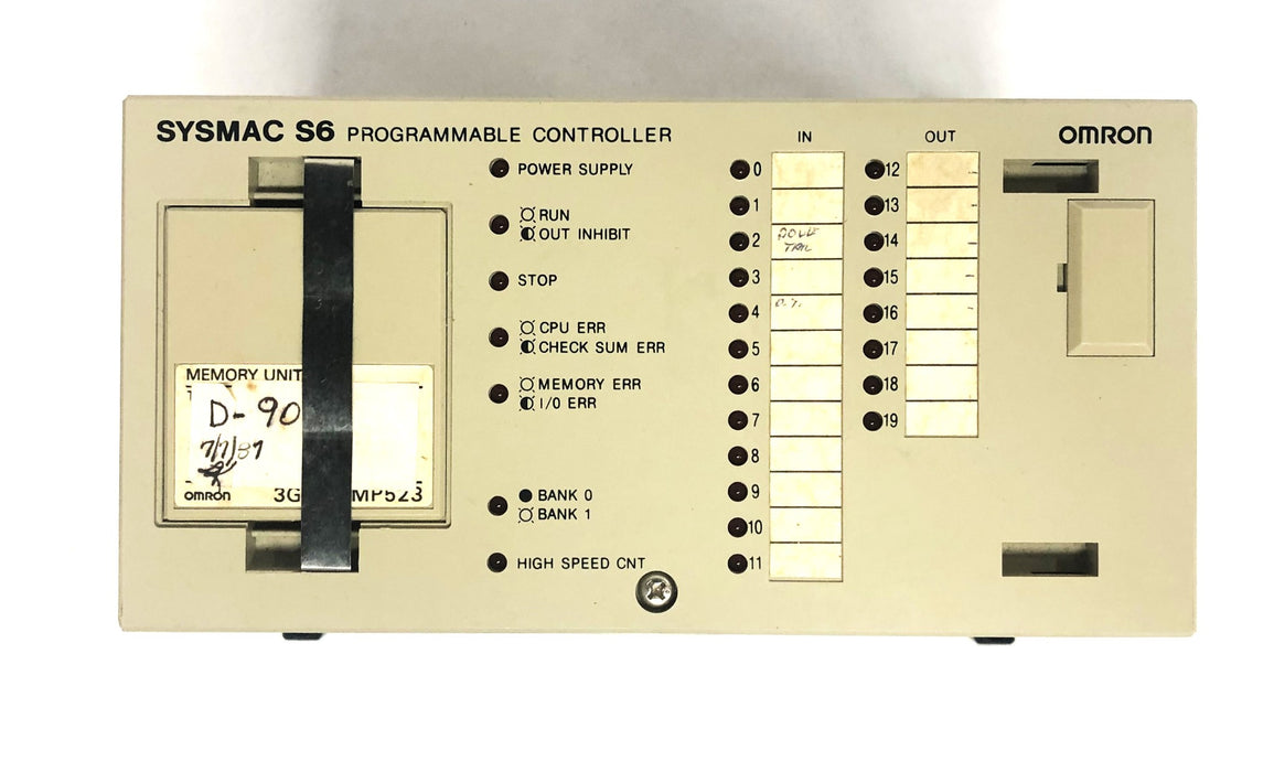 Omron Sysmac S6 24VAC/DC Programmable Controller W/Memory Input 3G2S6-CPU15 USED