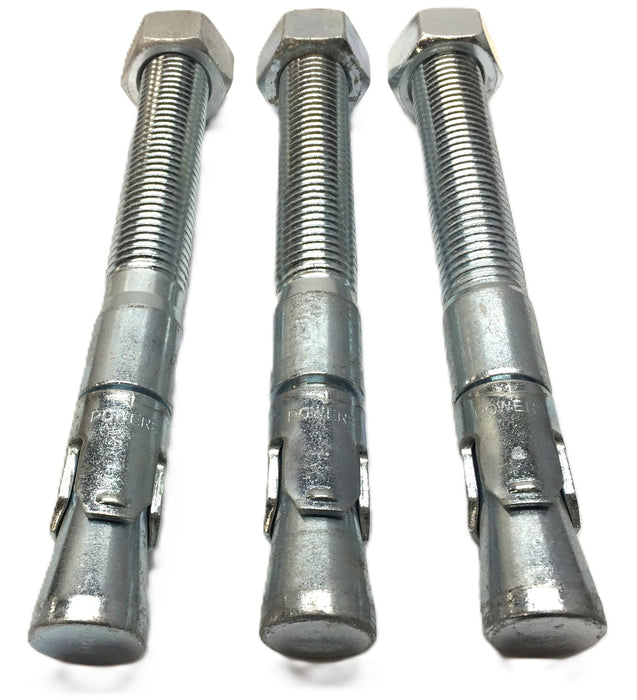 Powers Wedge Stud Anchor and Nut (No Washer Included) 1" x 9" [Lot of 3] NOS