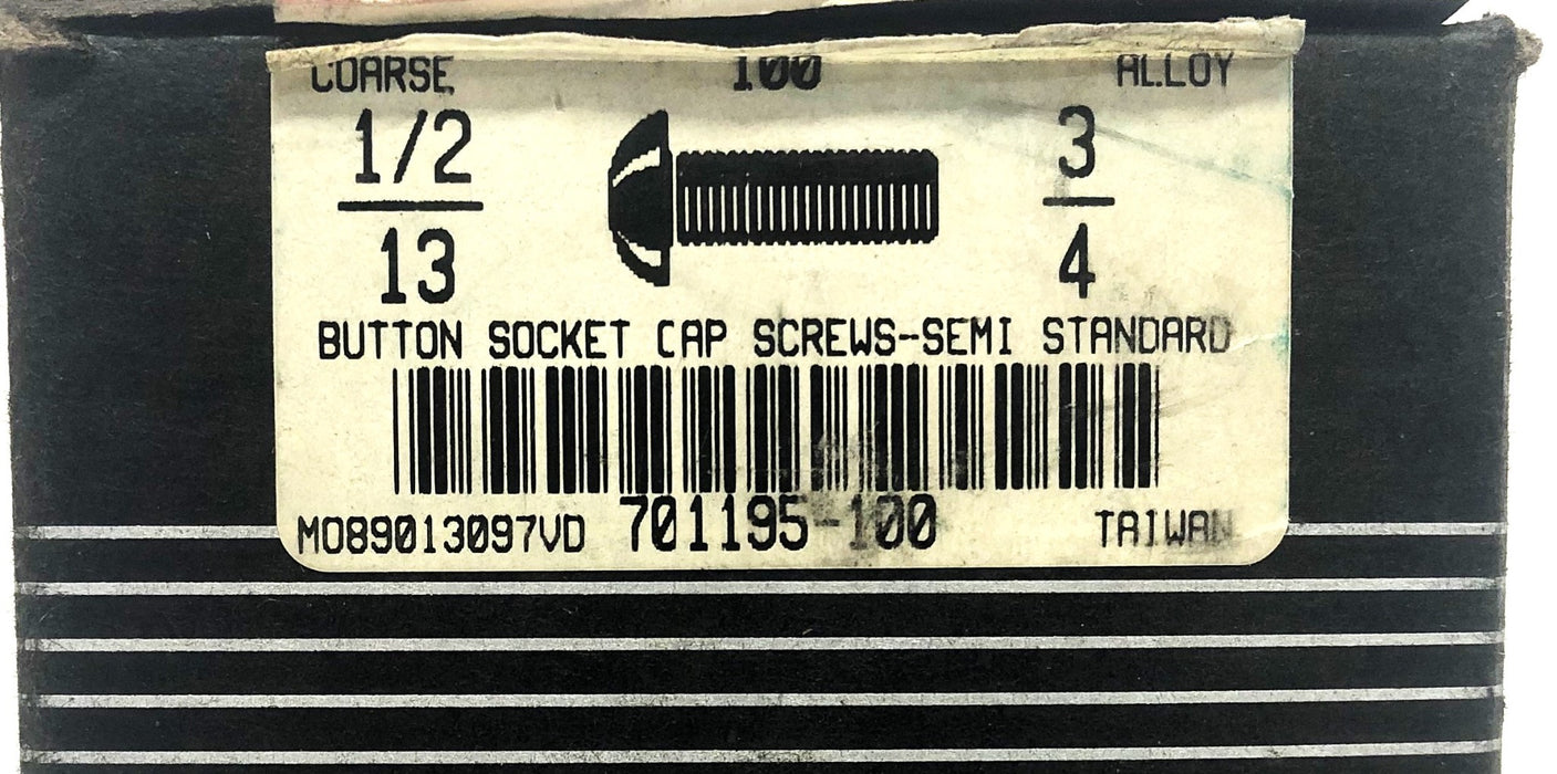Brighton 100PCS Alloy 3/4 Inch Button Socket Head Cap Screws 1/2-13 NOS