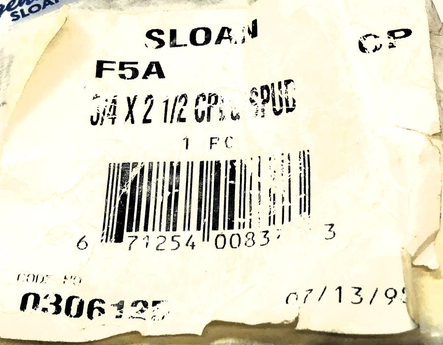 Sloan 3/4 x 2-1/2" Spud Coupling Assembly F5ACP [Lot of 2] NOS