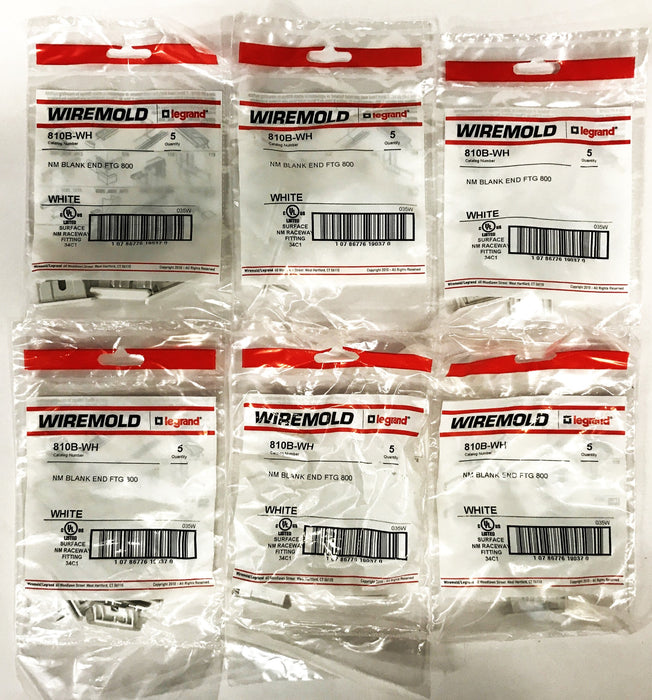 Legrand Wiremold Non-Metallic Blank End Raceway Fitting 810B-WH [Lot of 30] NOS