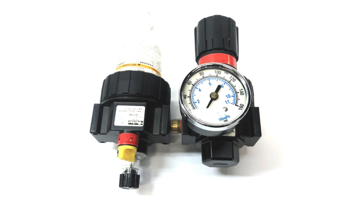 Parker Pressure Lubricator & Pressure Regulator Assembly 16L11BE/06R113AC NOS
