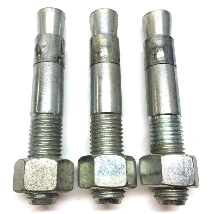 Unbranded Wedge Stud Anchor with Nut (No Washer) 1" x 6" [Lot of 3] NOS