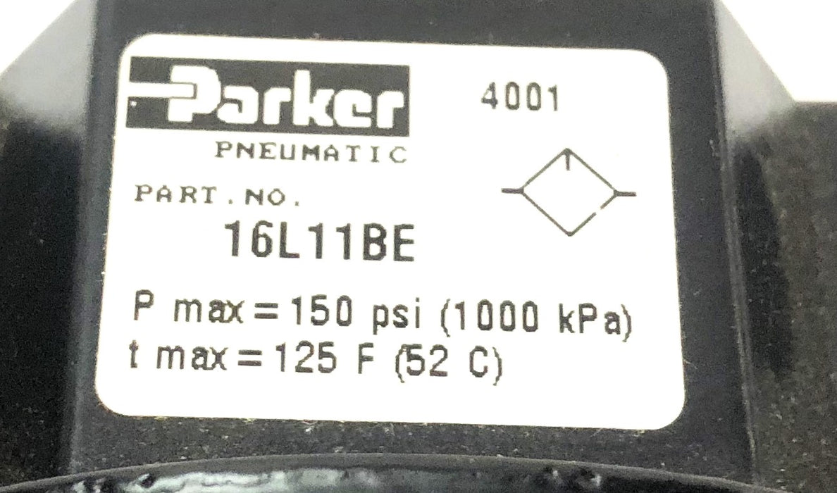 Parker Pressure Lubricator & Pressure Regulator Assembly 16L11BE/06R113AC NOS