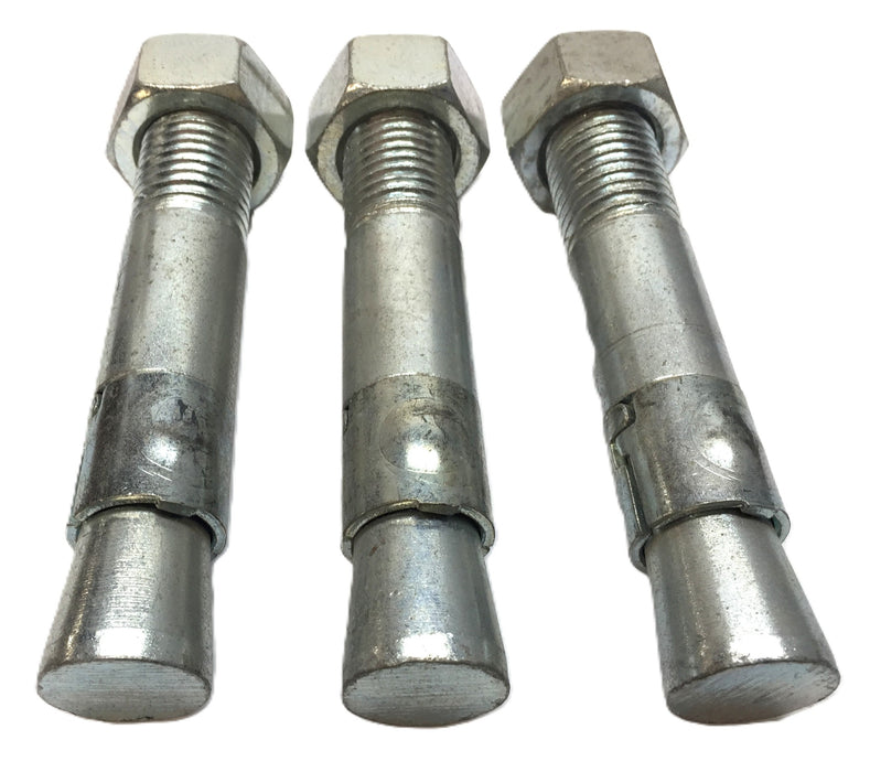 Unbranded Wedge Stud Anchor with Nut (No Washer) 1" x 6" [Lot of 3] NOS