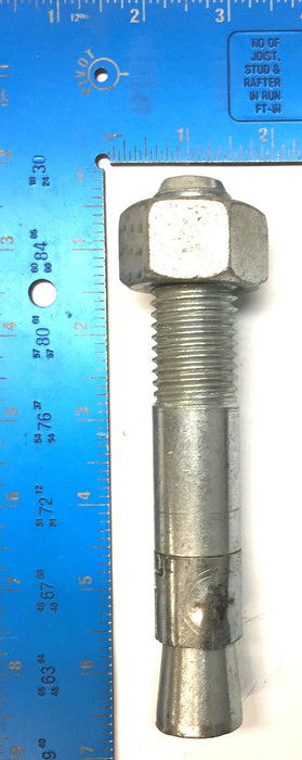 Unbranded Wedge Stud Anchor with Nut (No Washer) 1" x 6" [Lot of 3] NOS