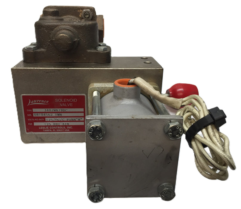Laurence 125/DC/C Form 'M' Rotary Shaft Solenoid 125 psi Valve 3402WA79DC USED