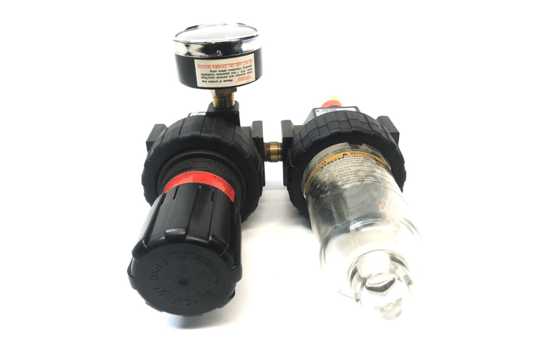 Parker Pressure Lubricator & Pressure Regulator Assembly 16L11BE/06R113AC NOS