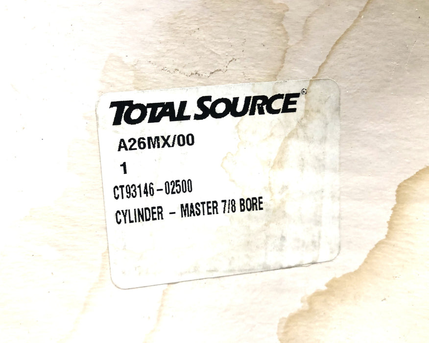 Total Source 7/8 Inch Bore Master Cylinder For Forklift CT93146-02500 NOS