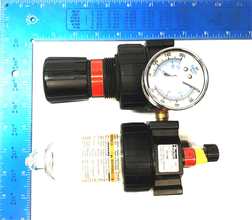 Parker Pressure Lubricator & Pressure Regulator Assembly 16L11BE/06R113AC NOS