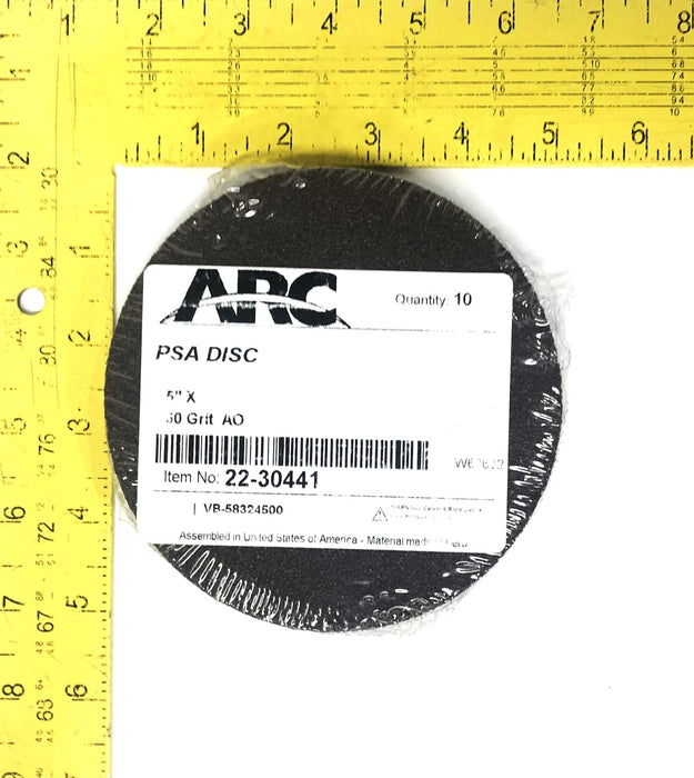 ARC Pack Of 10 5 Inch 60 Grit AO PSA Disc 22-30441 NOS