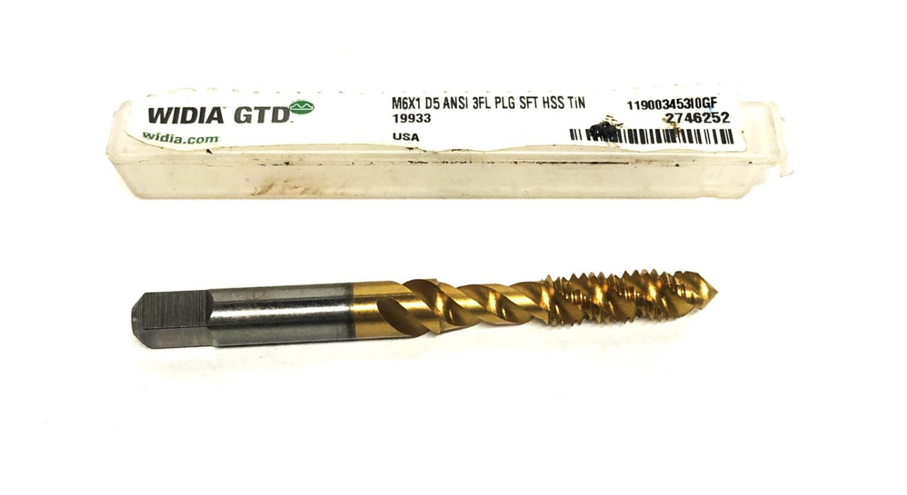 Widia GTD M6X1 D5 ANSI 3FL PLG SFT HSS TiN 19933 NOS