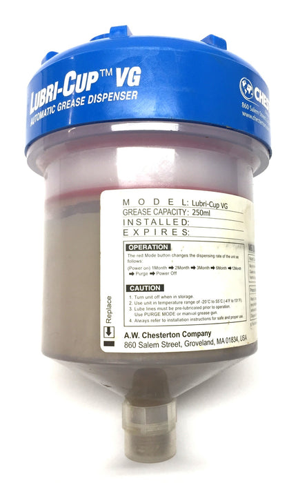Chesterton LubriCup VG Automatic Grease Dispenser VG250/630SXCF/MSW2H32-0902 NOS
