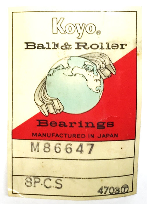 Koyo Tapered Roller Bearing Cone Sleeve M86647 [Lot of 8] NOS