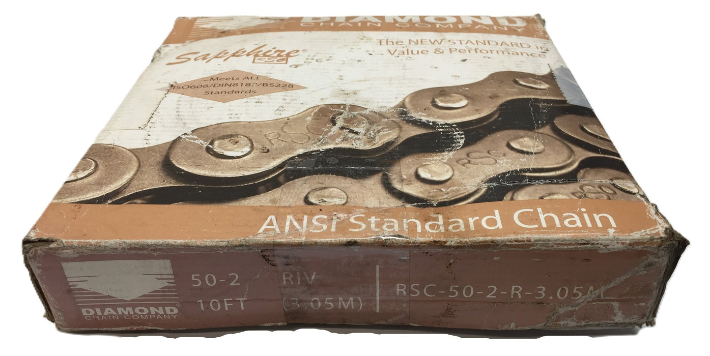 Diamond Chain Co. ANSI Roller Chain RSC-50-2-R-3.05M NOS