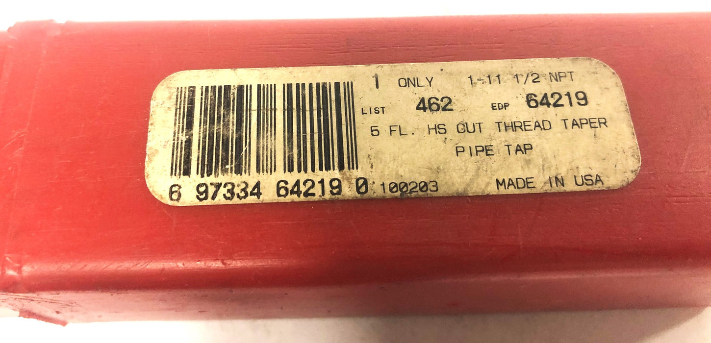Cleveland Twist Drill 1-11 1/2 NPT 5FL HS Cut Thread Taper Pipe Tap 64219 NOS