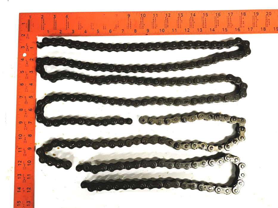 Tsubaki Riveted Roller Chain (3 pieces 124 inch total length) RS 50 RIV-10 NOS