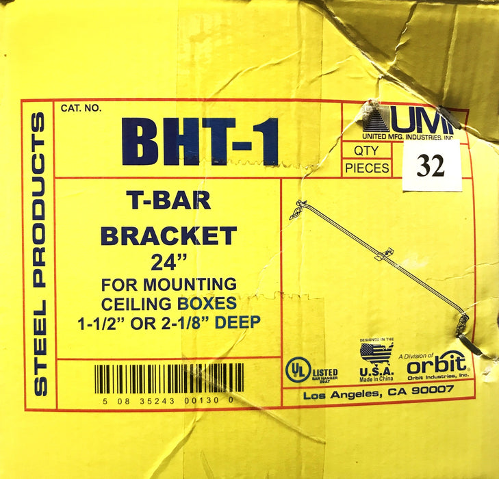 UMI 24 inch T-Bar Bracket for Mounting Ceiling Boxes BHT-1 [Lot of 32] NOS