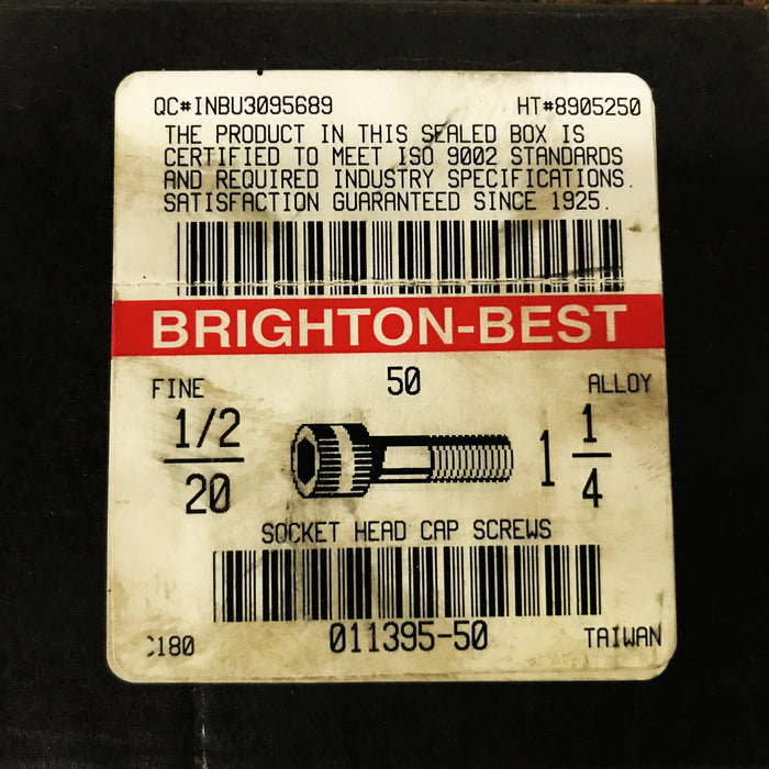 Brighton-Best 1/2-20 X 1-1/4 Socket Head Cap Screw 011395-50 [Lot of 46] NOS