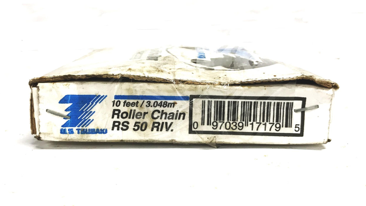 Tsubaki Riveted Roller Chain (3 pieces 124 inch total length) RS 50 RIV-10 NOS