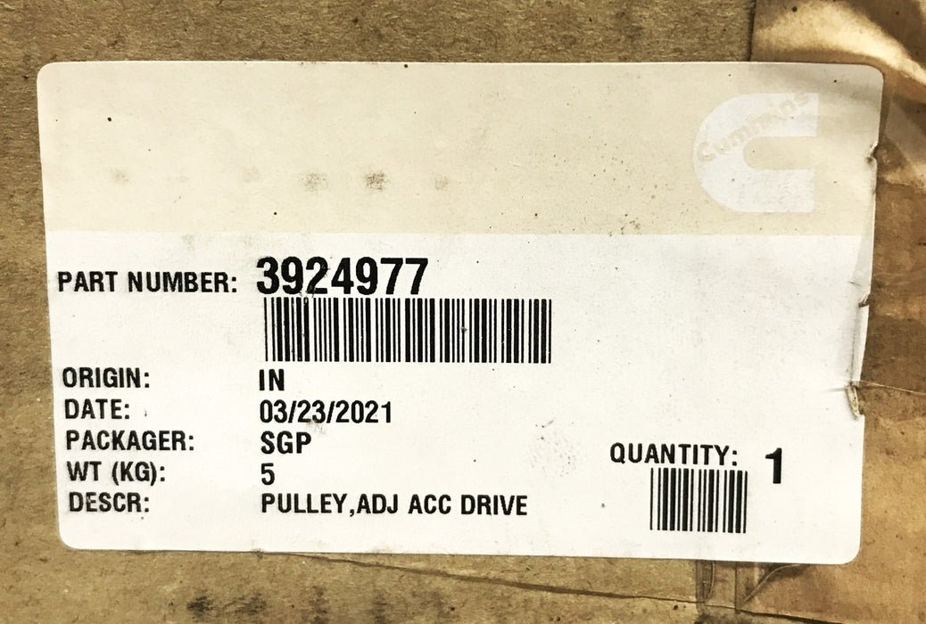 Cummins Accessory Drive Pulley 3924977 NOS