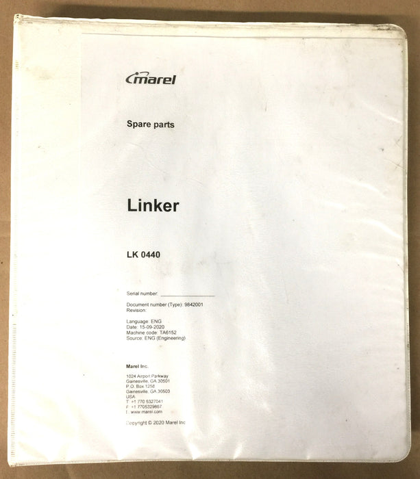 Marel Linker Spare Parts Manual LK0440 (9842001) USED