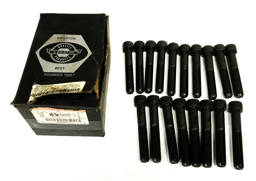 Brighton-Best 1/2-20 X 3-1/4 Socket Head Cap Screws 581586-25 [Lot of 18] NOS