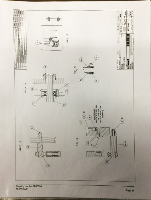 Marel Linker Spare Parts Manual LK0440 (9842001) USED