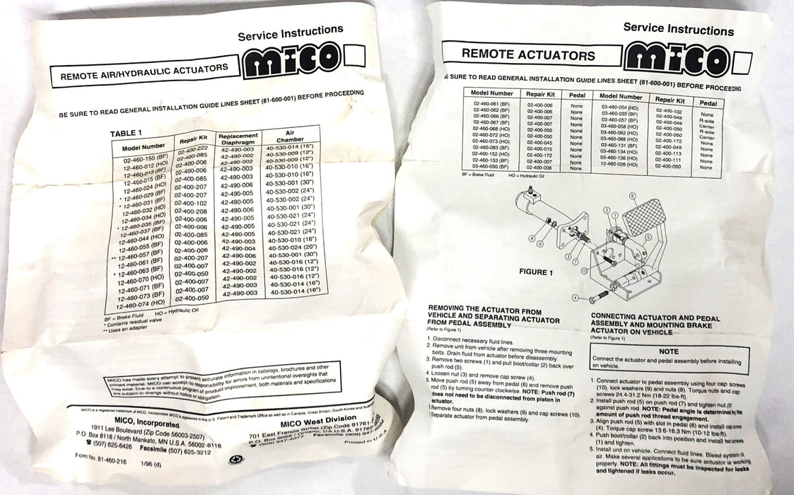 LAY MOR Hydraulic Actuator Repair Kit 447987 NOS
