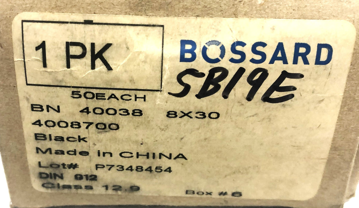 Bossard Class 12.9 Socket Head Hex Cap Screw 40038 8X30 (4008700) [Lot of 18]NOS