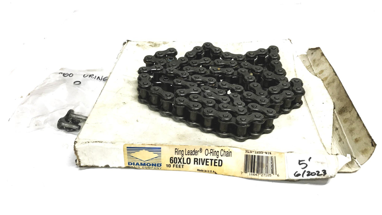 Diamond 3/4 inch Pitch 5 foot Riveted O-Ring Chain XLO-1233-010 NOS
