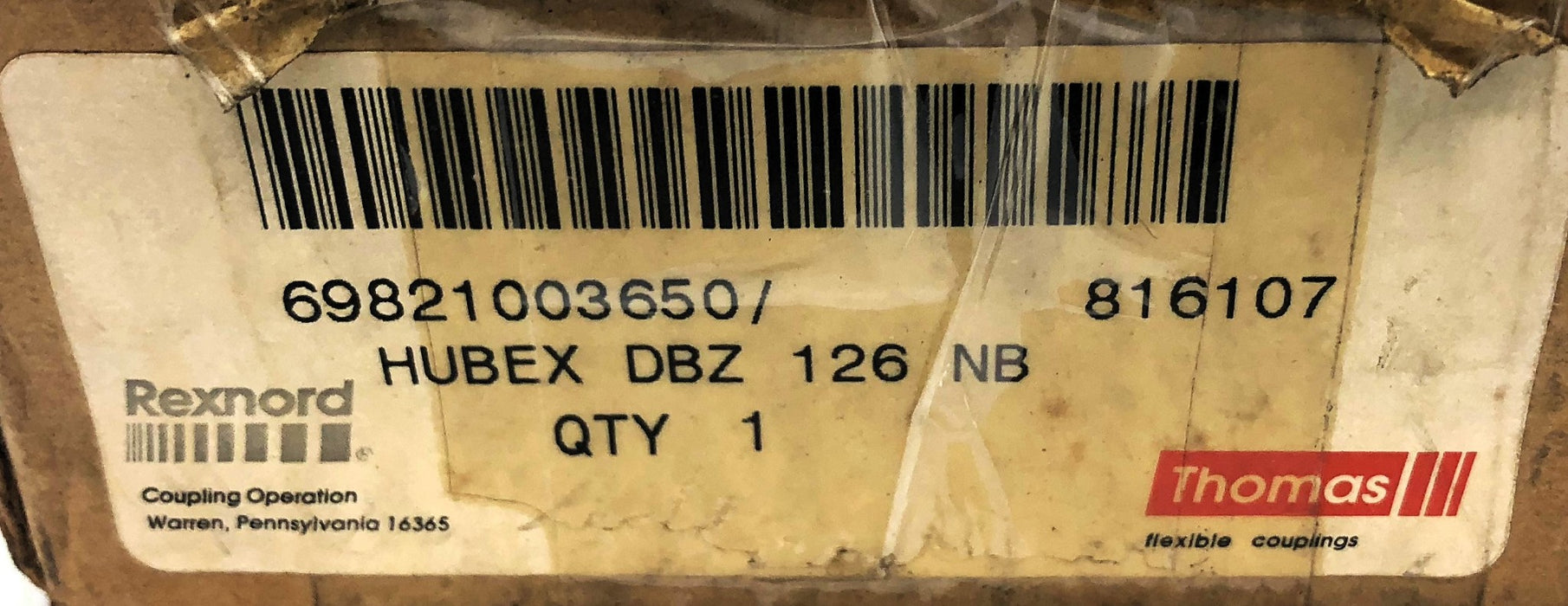 Rexroth/Thomas Hubex Disc Coupling Hub 816107 (DBZ126NB) NOS