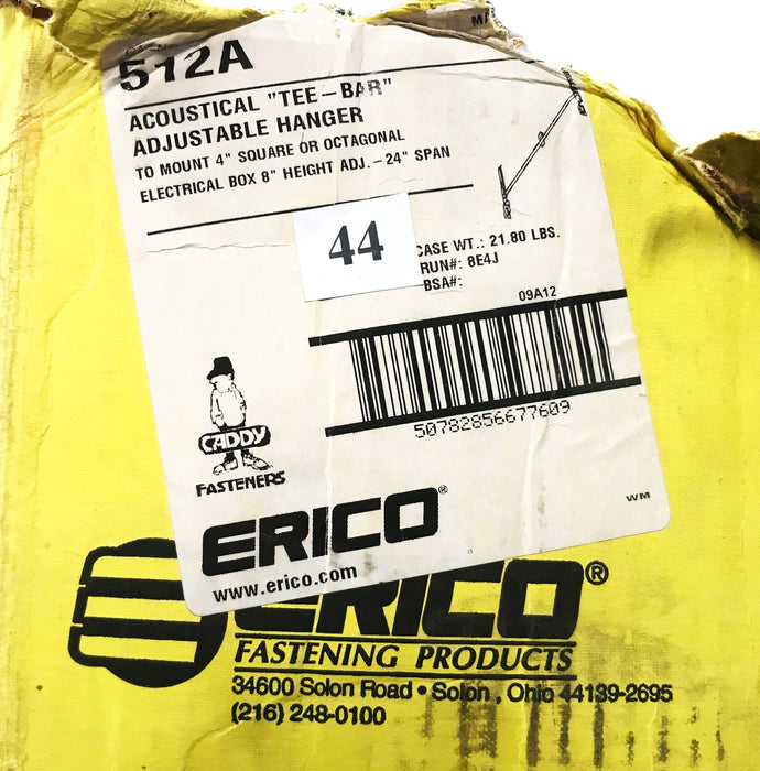 Erico Caddy Acoustical Tee-Bar Adjustable Hanger 512A [Lot of 44] NOS
