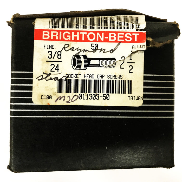Brighton-Best 3-8-24 X 2-1/2 Socket Head Cap Screws 011303-50 [Lot of 43] NOS