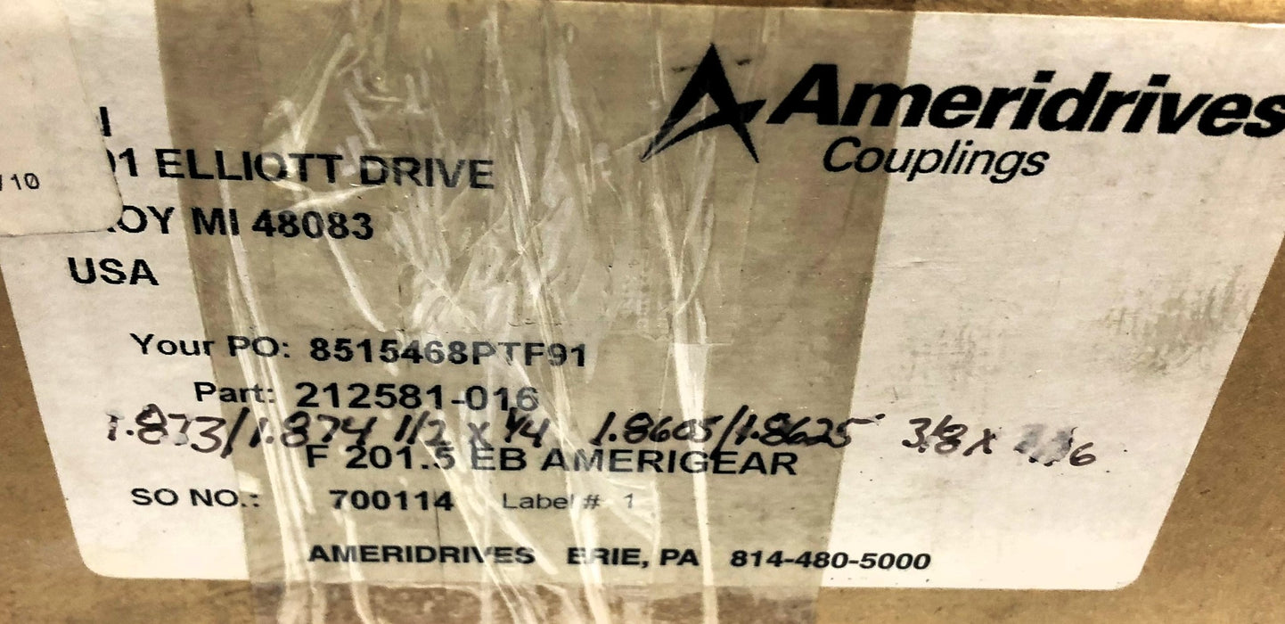 Ameridrives Coupling Set Approx 1.873-1.874 & 1.865/1.8635" Bores 212581-016 NOS