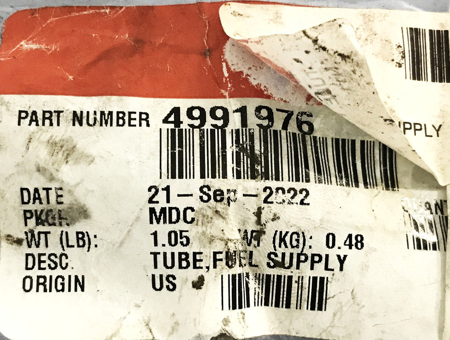 Cummins OEM Injector Fuel Supply Tube 4991976 NOS