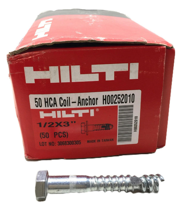 HILTI 1/2" x 3" HCA Coil Anchor Box (50pcs) H00252010 NOS