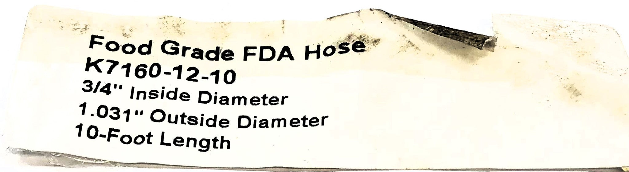 Kuriyama Kuri Tec Approx 10 Feet OAL 3/4" ID Food Grade FDA Hose K7160-12-10 NOS