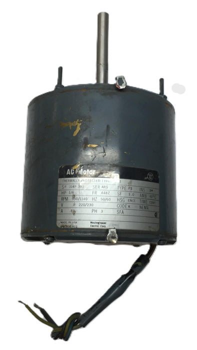 Westinghouse 1/6HP Thermally Protected AC Motor 314P 220/230V-950/1140 RPM USED