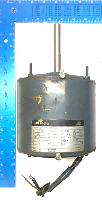 Westinghouse 1/6HP Thermally Protected AC Motor 314P 220/230V-950/1140 RPM USED