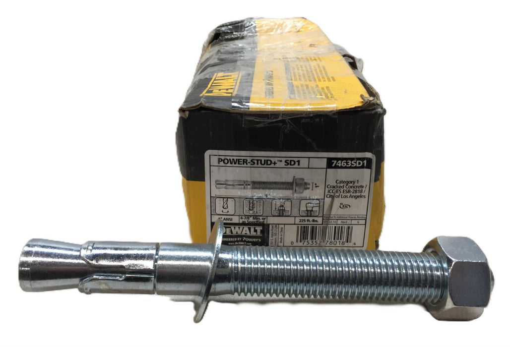 Dewalt 7/8" x 6" Power Stud Wedge Anchor w/Washer and Nut 7450SD1 [Lot of 9] NOS