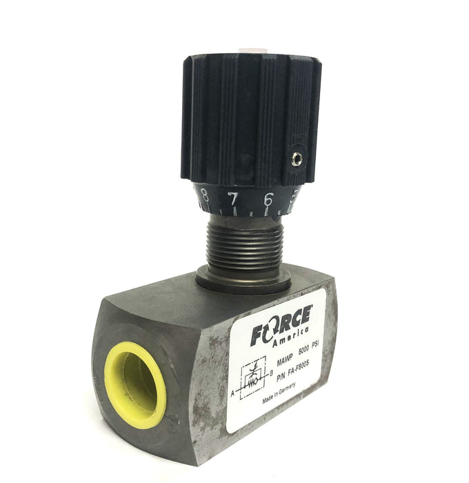 Force America MAWP 5000 PSI Flow Control Valve FA-F800S NOS