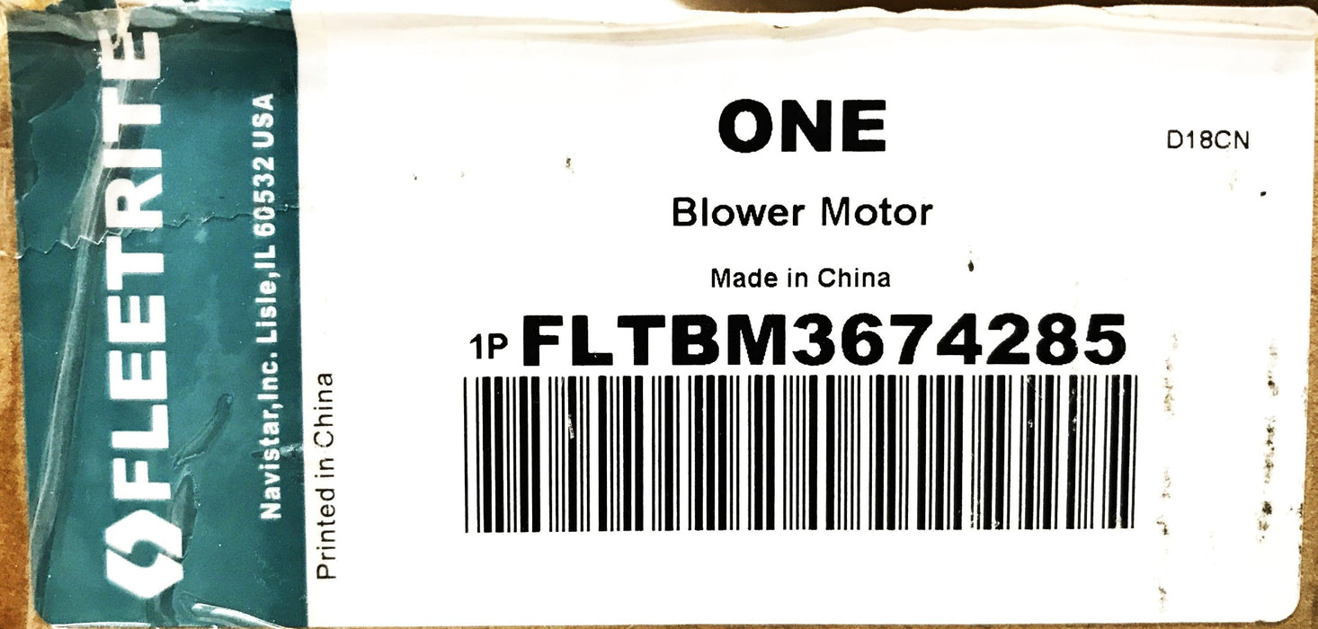 Fleetrite AC Blower Motor and Wheel FLTBM3674285 NOS
