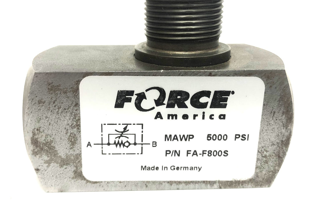 Force America MAWP 5000 PSI Flow Control Valve FA-F800S NOS